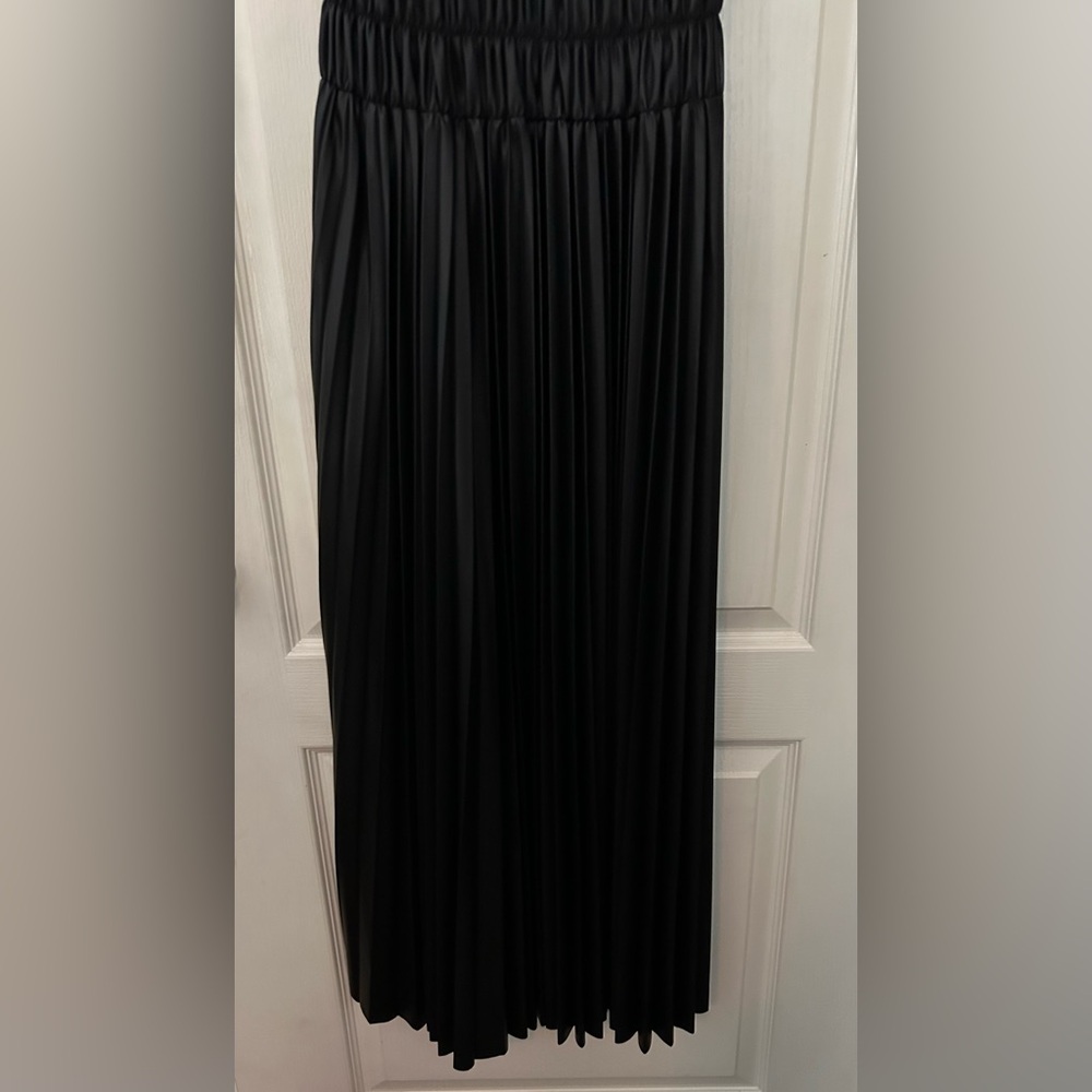 Zara Faux Leather Pleated Maxi Dress - Picture 3 of 8